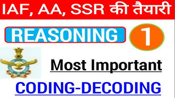 #IAF airforce most important reasoning coding-decoding chapter-1 | #REASONING #AA #SSR academy 24x7