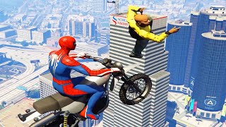 Spiderman Bike Jumps Gta 5 ( Spider-Man Stunts & Fails )