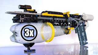 Triple Barrel Blast: World's Most Powerful Lego AIR-POWERED Shotgun?
