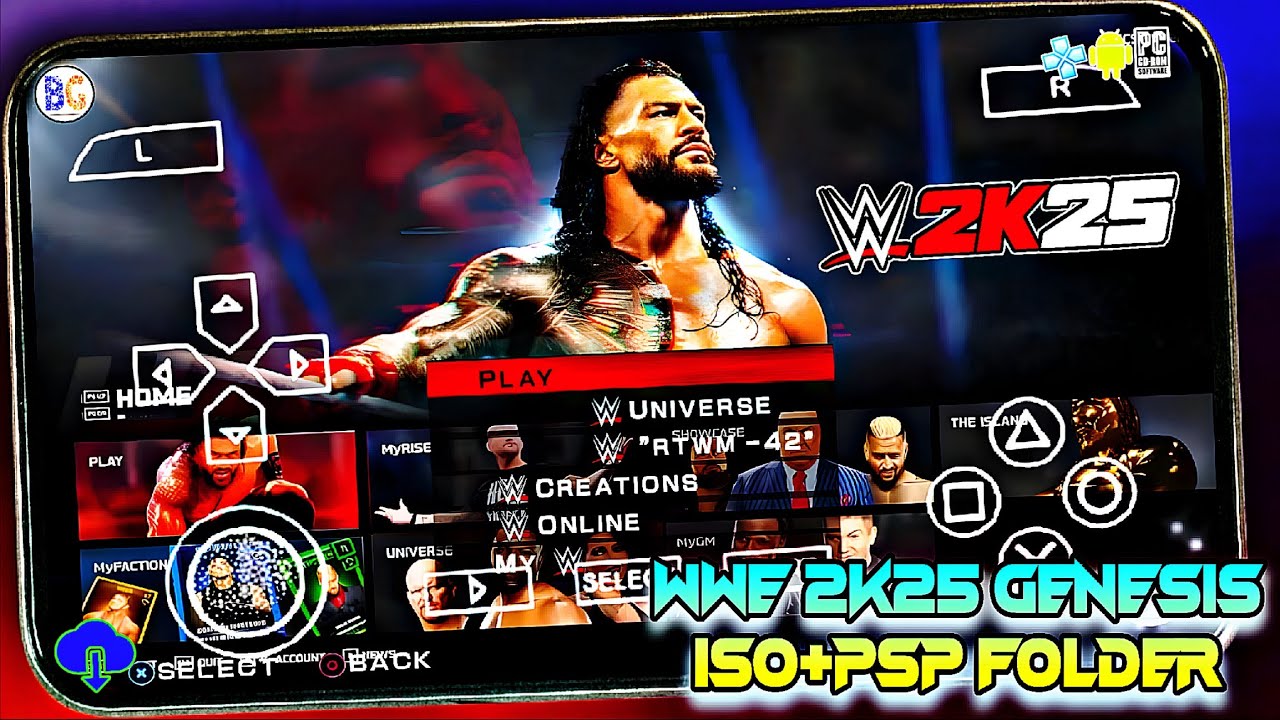 WWE 2K25 PSP FOR ANDROID || BORN FOR GAMERS || GENESIS FINAL EDITION ISO & PSP FOLDER !!!