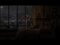 Alone in luxury bedroom overlooking NYC in rainy night 🌧️ - Rain sound for sleeping, studying