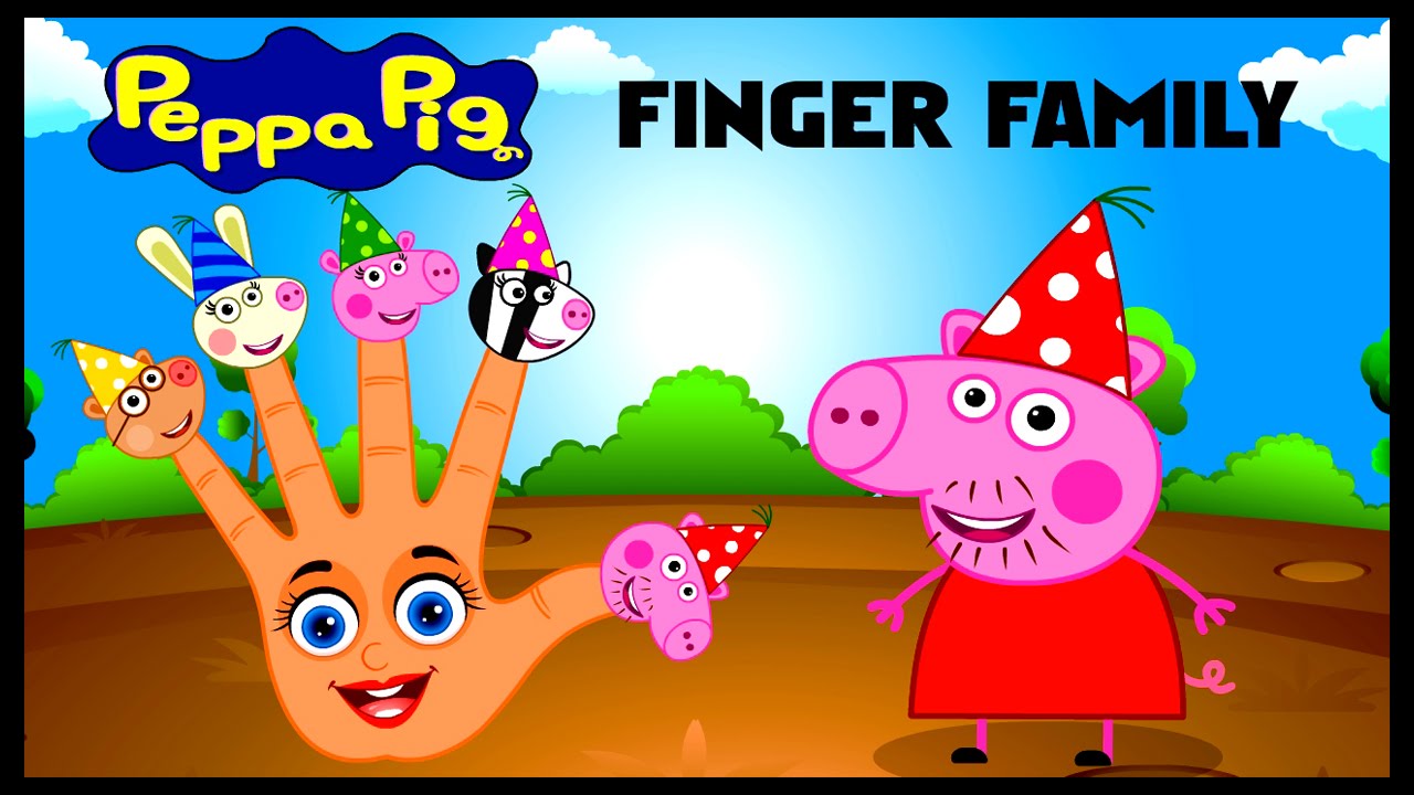 Peppa Pig Finger Family Nursery Rhyme Kids Animation Rhymes Finger ...