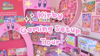 Kirby Gaming Setup Tour 🎀 Kawaii Pink PC Desk Setup ☁️ | Dreamland Gem