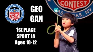 Geo Gan - 1st Place - Sport 1A - Ages 10-12 - 2025 US Nationals - by Yoyo Contest Central