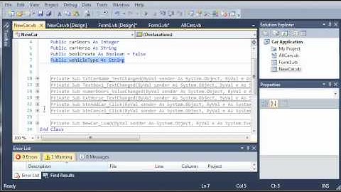 Visual Basic Tutorial - 122 - Car Part 17   Creating And Accessing Different Car Types