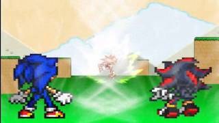 Mecha sonic vs sonic and shadow