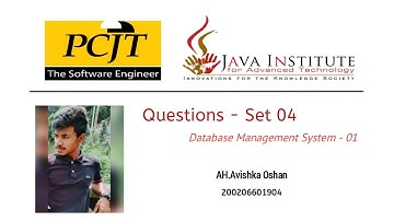Question Set 04 / Database Management System / Java Institute