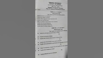 bsc computer science Database management system 2018 question paper