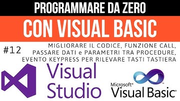 #12 Passare dati tra procedure, Funzione CALL, Evento KEYPRESS Programmare da zero in Visual Basic