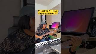 Open string (A) octave slapping technique 👌 #bass #shorts