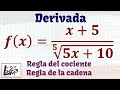 Derivada aplicando regla de la cadena y regla del cociente | La Prof Lina M3