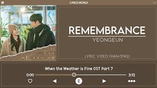 Yeongeun (영은) - Remembrance [Lyrics Video (HAN/ENG)]