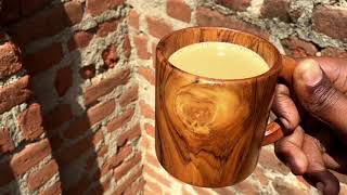 Wood turning-Natural wooden coffee cup