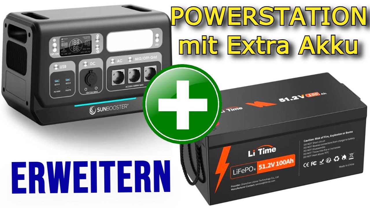 Lanpwr, Sunbooster Powerstation mit externen Akku erweitern Solaranlage mit Speicher Balkonkraftwerk