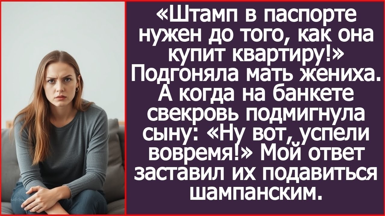 «Штамп в паспорте нужен до того, как она купит квартиру!» Подгоняла мать жениха