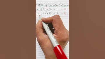 Elimination Method to solve the system of Equations! #class10 #grade10maths #linearequations #ged