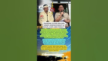 Pramono dan Dedi Mulyadi Saling Sindir Banjir dan Macet #pramono #dedimulyadi