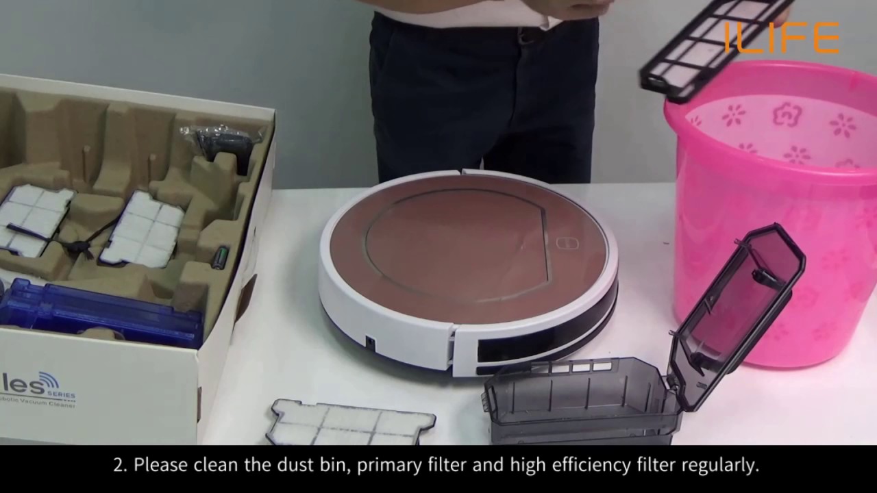 How to clean the dust bin ILIFE V7/s Robot Vacuum YouTube