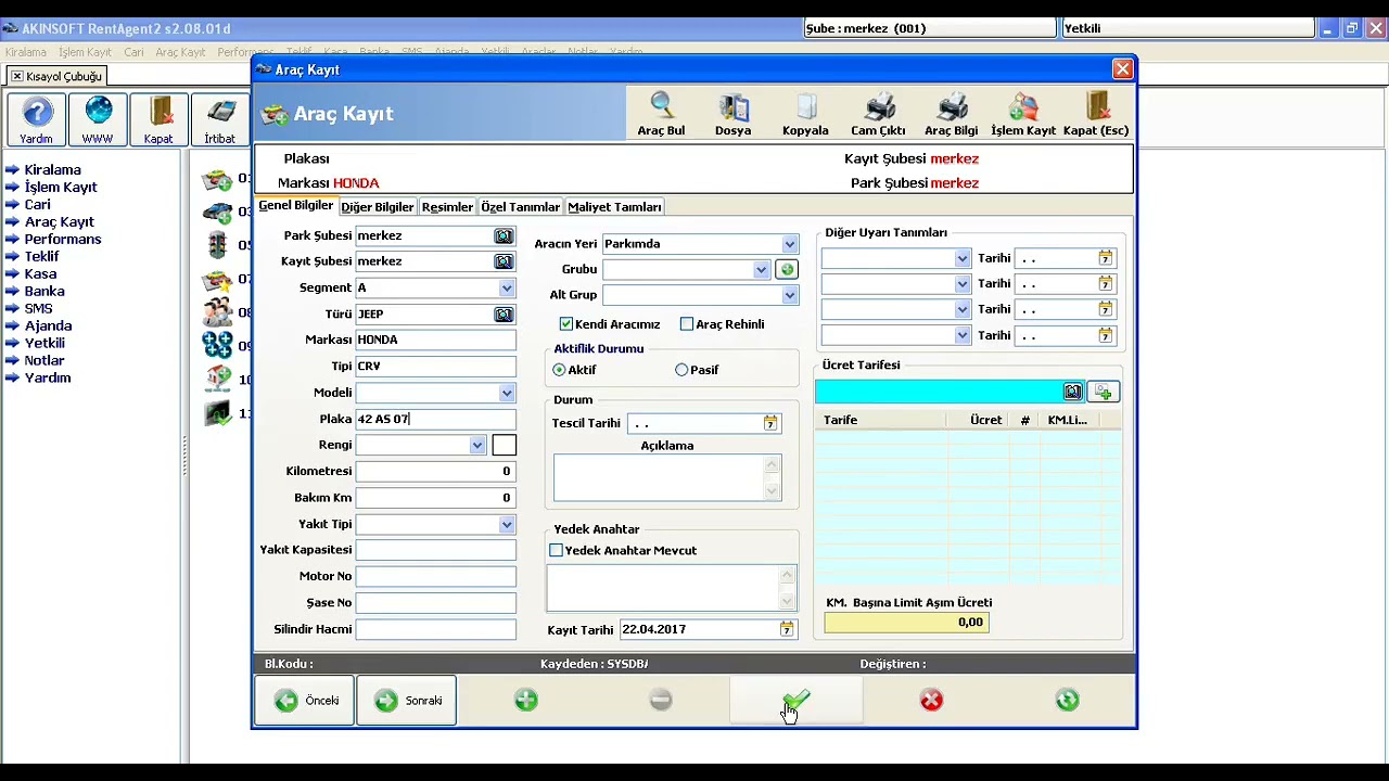 AKINSOFT RentAgent Programı Kullanımı