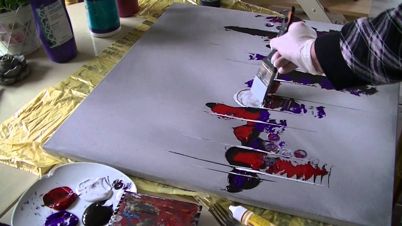 Acrylmalerei abstract acrylic painting demo abstraktes bild malen ... Küche weiß hochglanz mit holz
