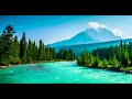 Bow river with beautiful turquoise water sound flowing river nature sounds white noise for sleep