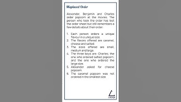 Can You Find the Correct Order - Easy Logic Grid Puzzle #shorts