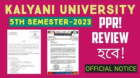 kalyani university ppr review official notice for 5th semester 2023 supplementary student