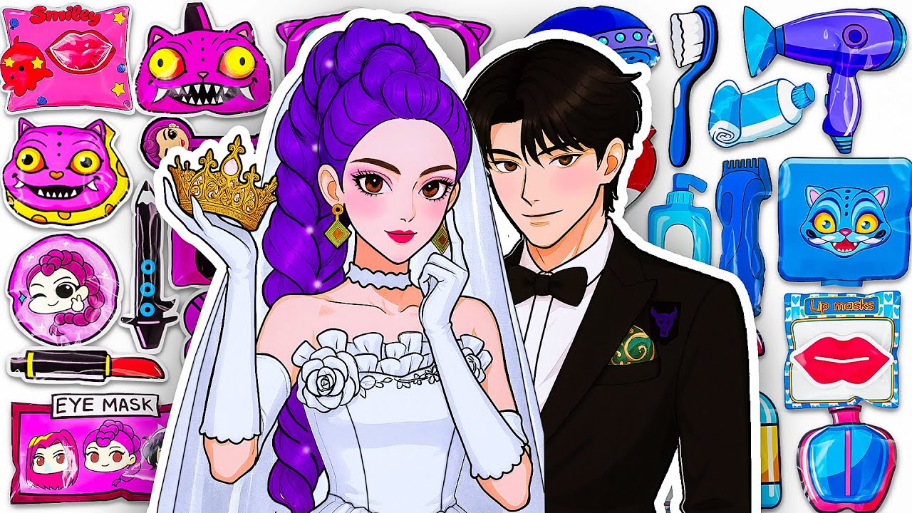 💖Paper DIY💖 KPOP DEMON HUNTERS Rumi & Jinu Wedding Skincare + Makeup + Nail 💄Blind Bag Unboxing ASMR