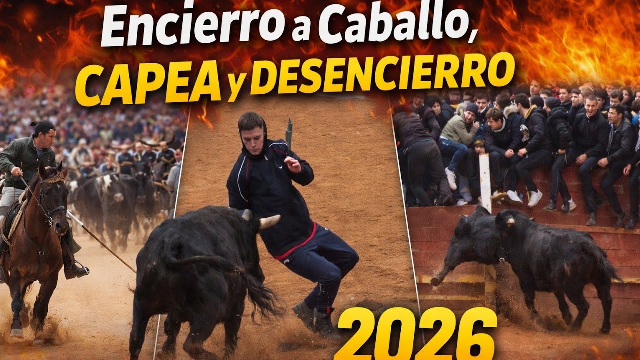Encierro a Caballo , Capea y Desencierro ,Ciudad Rodrido 2026 , 15 por la mañana , Domingo