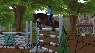 Taking my new loan horse Boo show jumping!