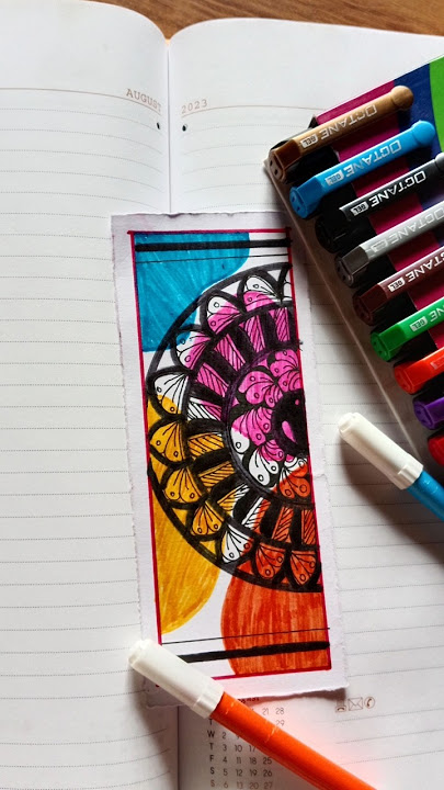 zen and ink: Mandala book mark making journey.🌀🖌️🔖