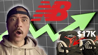 New Balance grow 23% in a YEAR!, this guy wants $17K for these Jordan 4s with DEFECT!