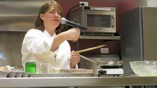 Food Network Star Gale Gand demonstrates