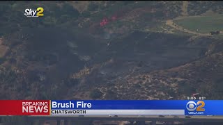 LAFD crews contain 10-acre brush fire in Chatsworth