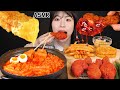 ASMR MUKBANG| 직접 만든 양념치킨 떡볶이 먹방 & 레시피 & 해쉬브라운 FRIED CHICKEN AND Tteokbokki & HASH BROWNS EATING