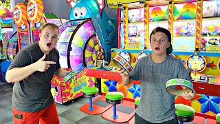 24 Hours in the ARCADE! WHO can Win the MOST TICKETS?