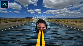 Water on the road effect tutorial - Adobe Photoshop screenshot 3