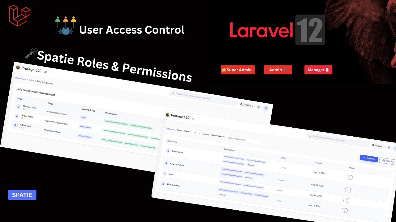 🚀 Laravel 12 Space: роли и разрешения | Демонстрация RBAC и системы множественного входа