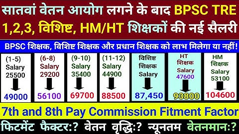 New Salary of BPSC TRE 1,2,3, Special, HM/HT |  Teachers after 7th , 8th Pay Commission | HM HT | 