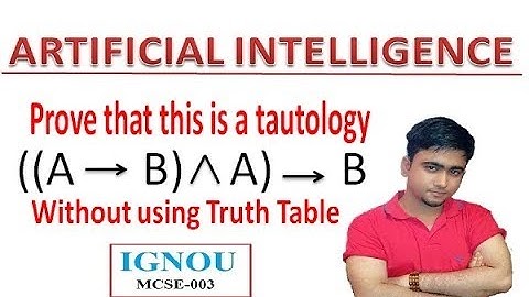 Tautology without truth table(Hindi)#8 || Artificial Intelligence || MCSE-003