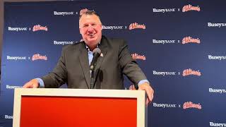 Busey Bank jersey patch: Illinois football head coach Bret Bielema