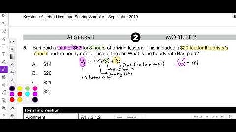 2019 Module 2 Problem 5 Algebra 1 PDE Item and Scoring Sampler