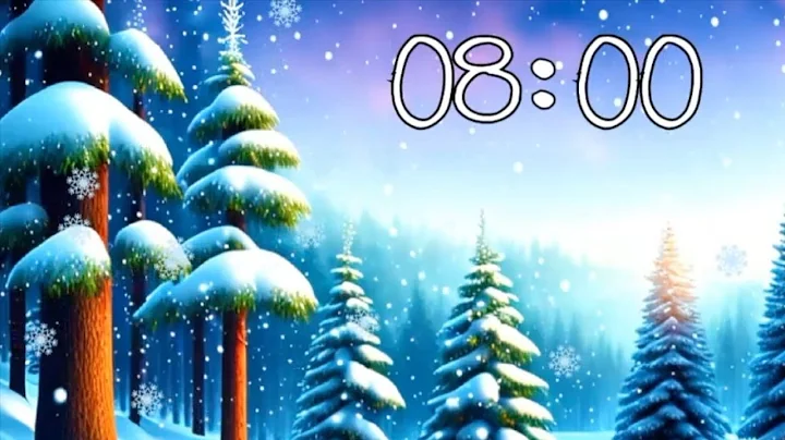 8 Minute Winter Countdown Timer With Animated Snow and Music ❄️🎶