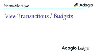 Adagio Ledger - View Transactions and Budgets