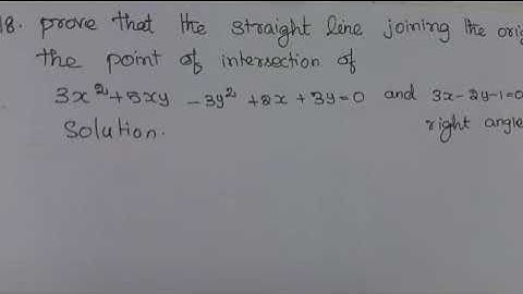 #11mathsexercise6.4-18 | prove that the straight line joining the origin to the point of intersectio
