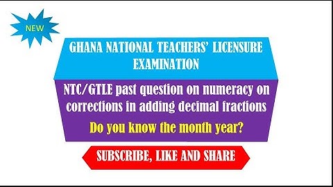 Methodology past question on numeracy Part 1 | NTC Numeracy Past Questions and Answers
