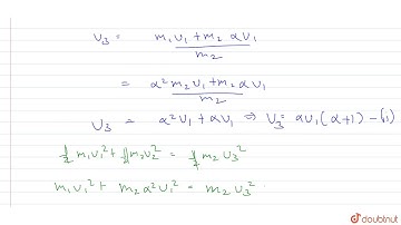 Two particles of masses `m_(1)` and `m_(2)` and velocities `u_(1)` and `alphau_(1)(alpha!=0)` ma...