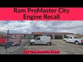 Rappel de moteur ram promaster city