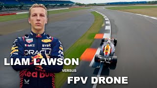 Liam Lawson in the RB19 followed by an FPV drone at Silverstone - RB Drone 1