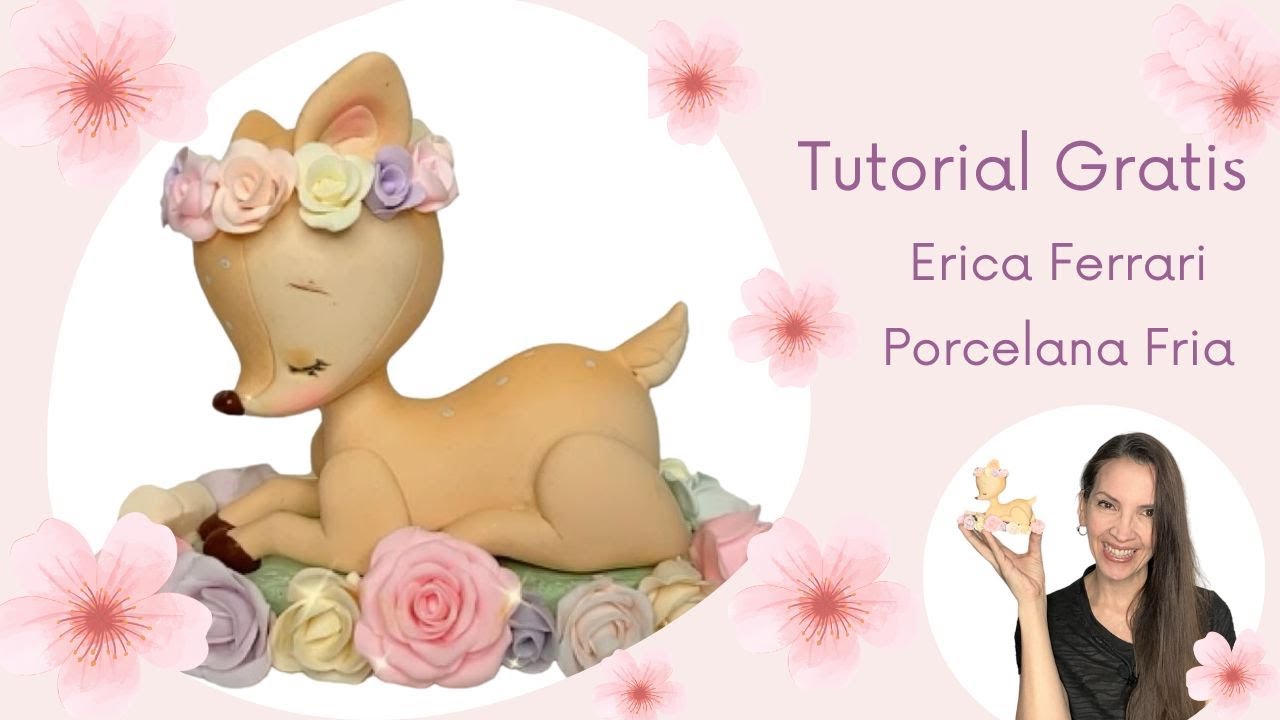 Clase Virtual gratis Animalitos del  bosque "Ciervo" en Porcelana Fria  Erica  Ferrari